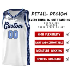 White Cloud Pattern Sports Uniform Basketball Jersey 2