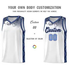 White Cloud Pattern Sports Uniform Basketball Jersey 3