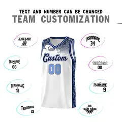 White Cloud Pattern Sports Uniform Basketball Jersey 4