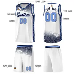 White Cloud Pattern Sports Uniform Basketball Jersey 5