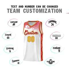 White Cloud Pattern Sports Uniform Basketball Jersey 4
