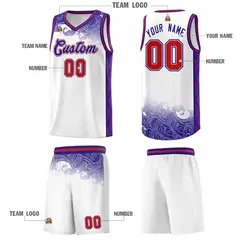White Cloud Pattern Sports Uniform Basketball Jersey 5