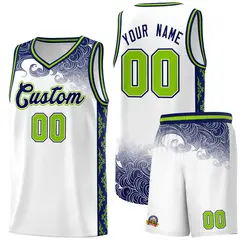 White Cloud Pattern Sports Uniform Basketball Jersey