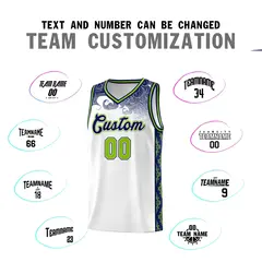 White Cloud Pattern Sports Uniform Basketball Jersey 4
