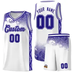 White Cloud Pattern Sports Uniform Basketball Jersey