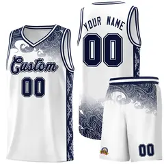 White Cloud Pattern Sports Uniform Basketball Jersey