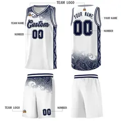 White Cloud Pattern Sports Uniform Basketball Jersey 5
