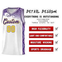 White Cloud Pattern Sports Uniform Basketball Jersey 2