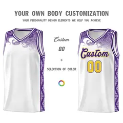 White Cloud Pattern Sports Uniform Basketball Jersey 3