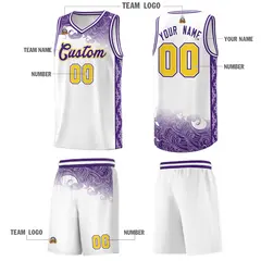 White Cloud Pattern Sports Uniform Basketball Jersey 5
