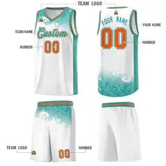 White Cloud Pattern Sports Uniform Basketball Jersey 5