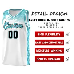 White Cloud Pattern Sports Uniform Basketball Jersey 2