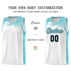 White Cloud Pattern Sports Uniform Basketball Jersey 3