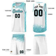White Cloud Pattern Sports Uniform Basketball Jersey 5