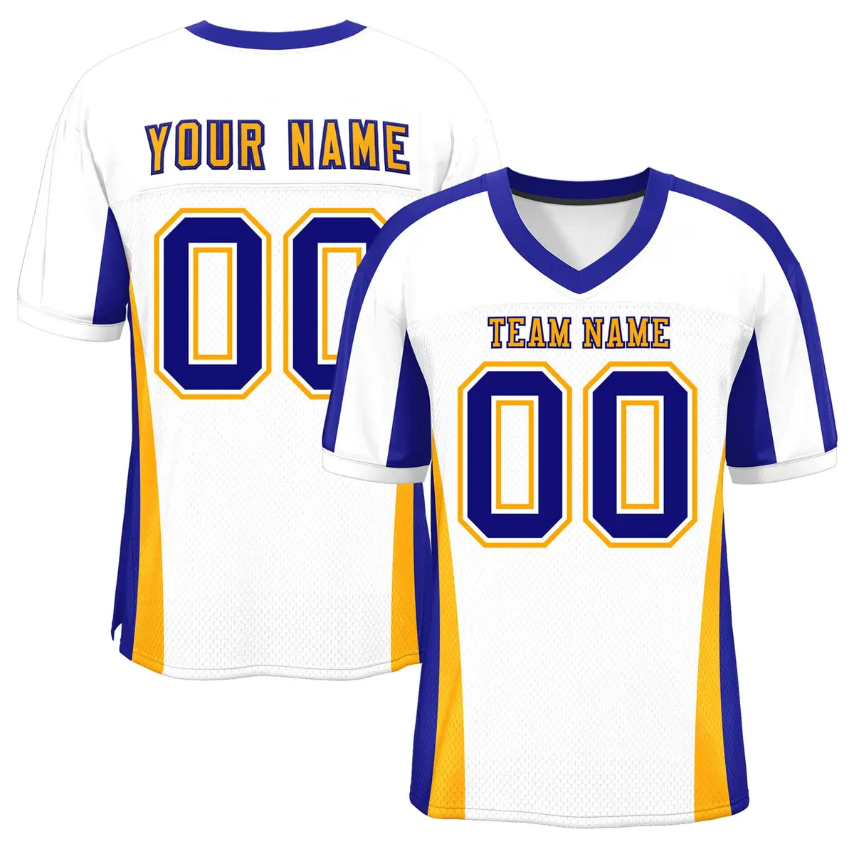 White Color Block Mesh Authentic Football Jersey