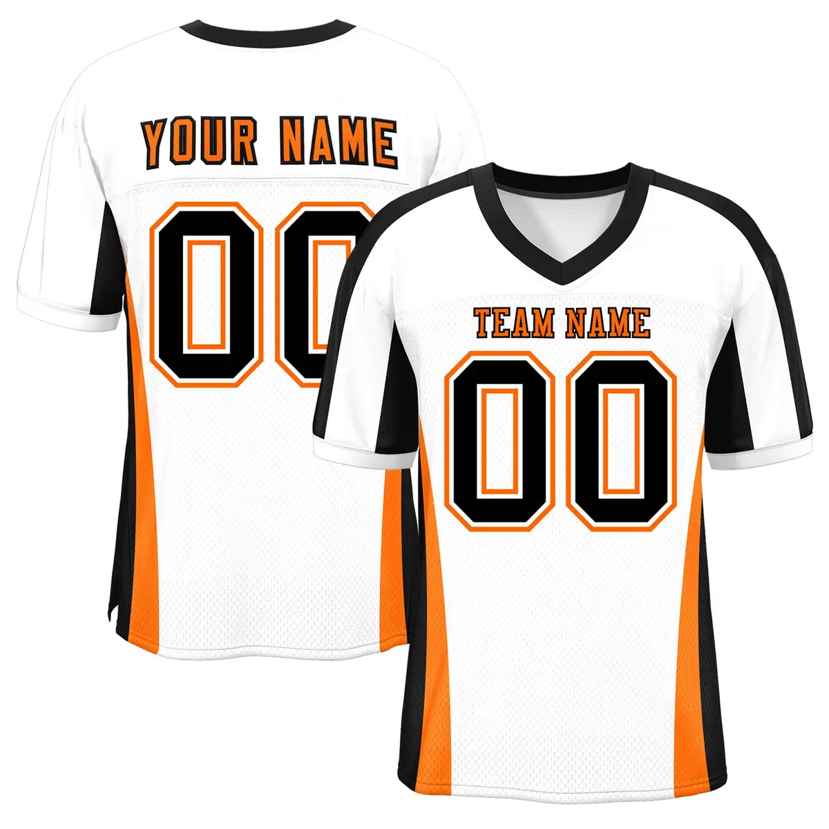 White Color Block Mesh Authentic Football Jersey