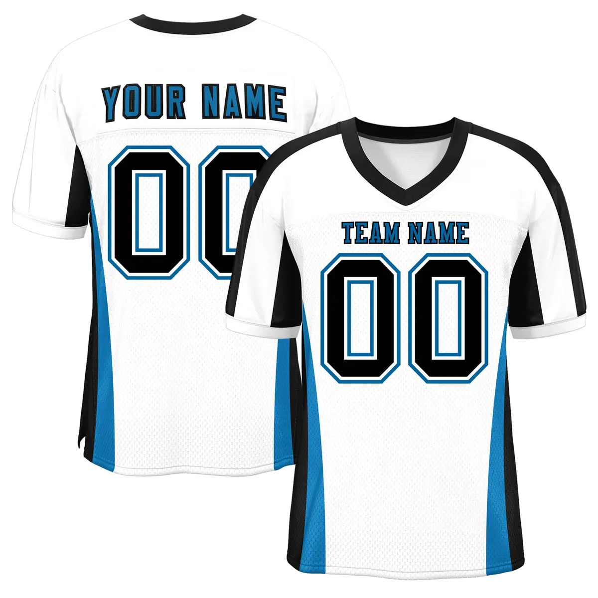 White Color Block Mesh Authentic Football Jersey