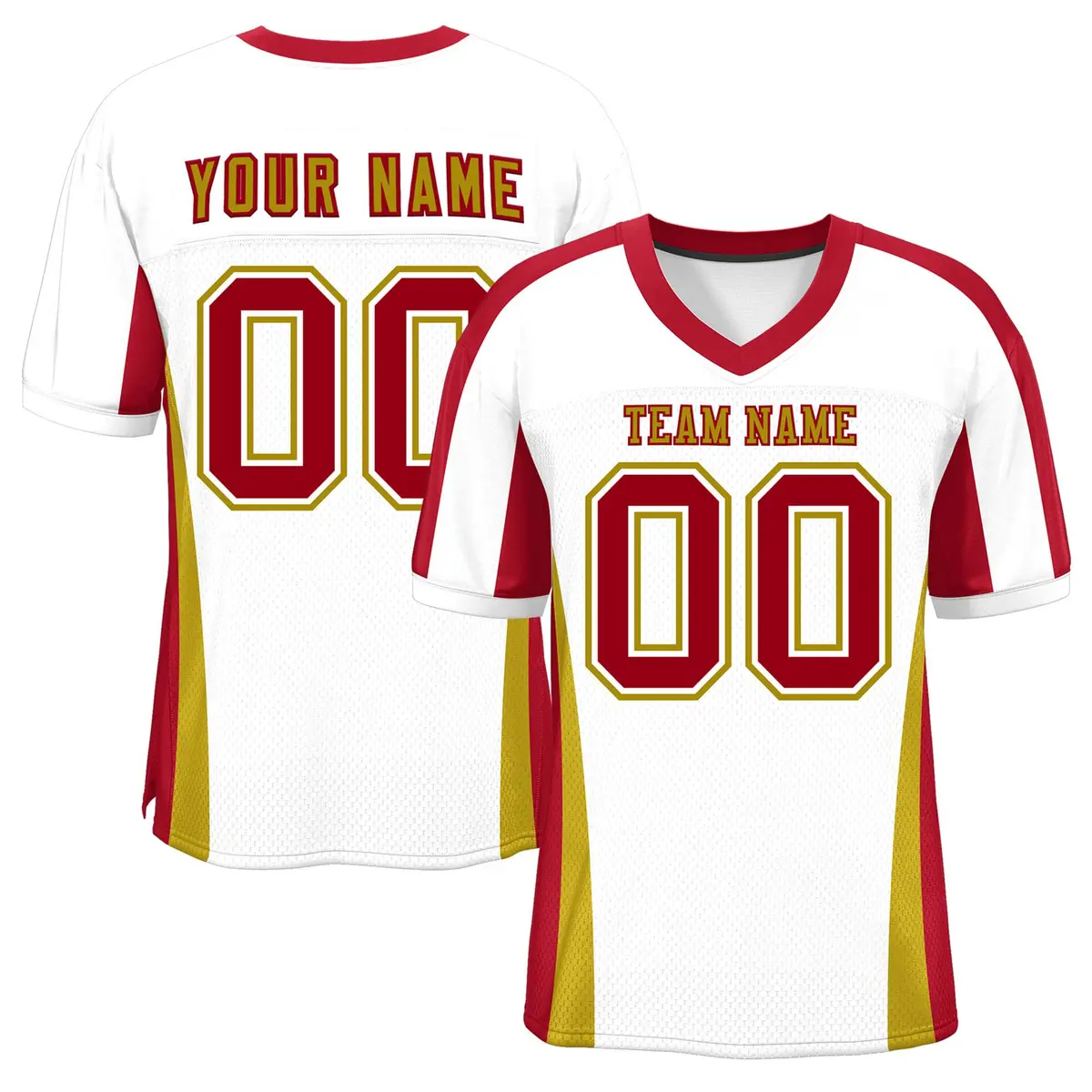 White Color Block Mesh Authentic Football Jersey