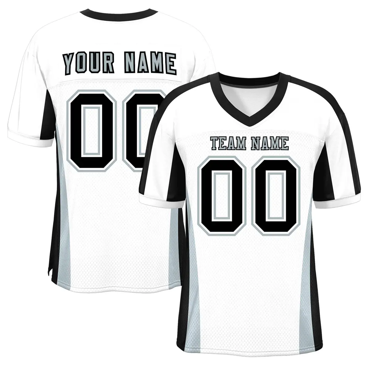 White Color Block Mesh Authentic Football Jersey