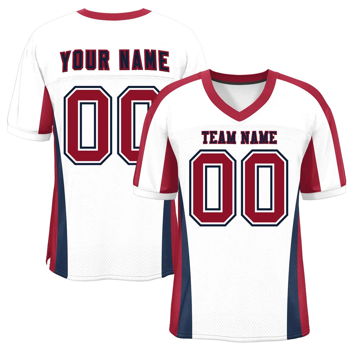 White Color Block Mesh Authentic Football Jersey