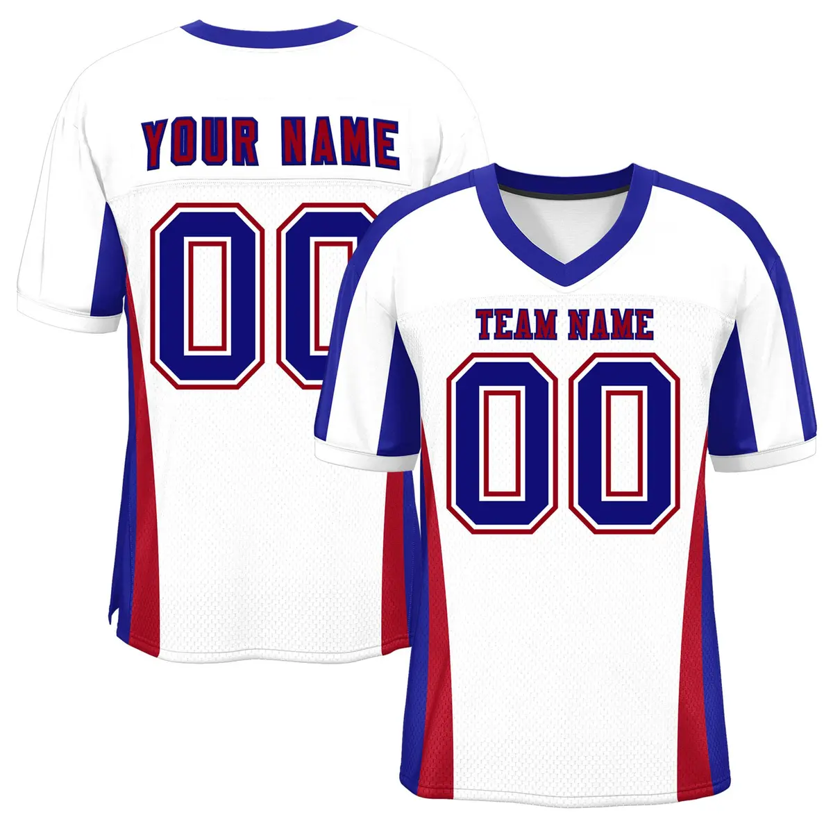 White Color Block Mesh Authentic Football Jersey