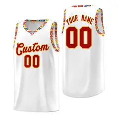 White Colorfulflower Mexican Colors Graffiti Basketball Jersey 1