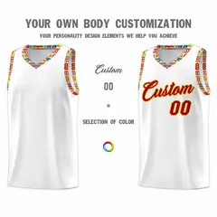White Colorfulflower Mexican Colors Graffiti Basketball Jersey 4