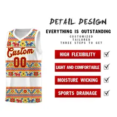 White Colorfulflower Mexican Colors Graffiti Basketball Jersey 2