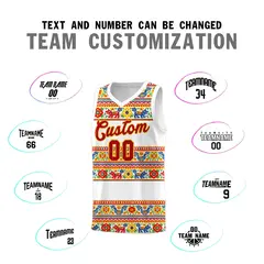 White Colorfulflower Mexican Colors Graffiti Basketball Jersey 3