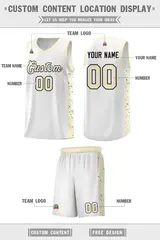 White Cream Black Red Side Splash Basketball Jersey 2