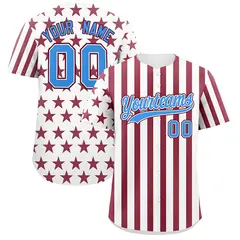 White Crimson American Flag Graffiti Baseball Jersey