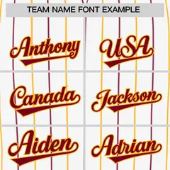 White Crimson and Yellow Bi-Color Stripes Baseball Jersey 3