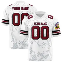White Crimson-Black Graffiti Line Authentic Football Jersey 1