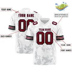 White Crimson-Black Graffiti Line Authentic Football Jersey 2
