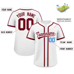 White Crimson Classic Authentic Baseball Jersey 2