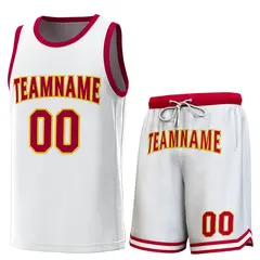 White Crimson Classic Sets Basketball Jersey 1