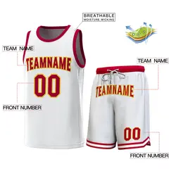 White Crimson Classic Sets Basketball Jersey 2