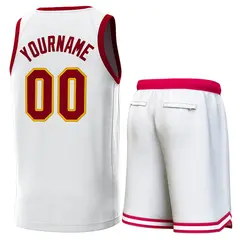 White Crimson Classic Sets Basketball Jersey 3