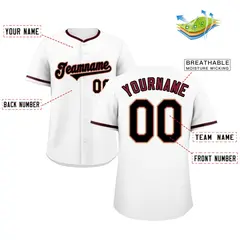 White Crimson-Cream Authentic Classic Baseball Jersey 2