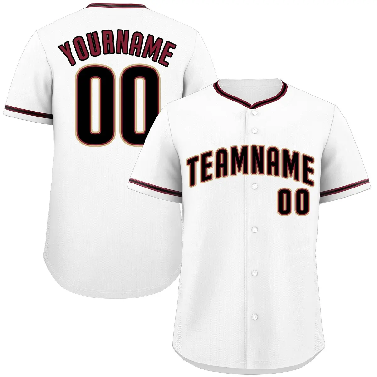White Crimson-Cream Authentic Classic Baseball Jersey