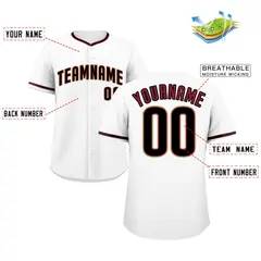 White Crimson-Cream Authentic Classic Baseball Jersey 2