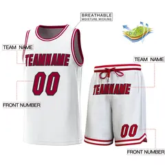 White Crimson-Crimson Classic Sets Basketball Jersey 2