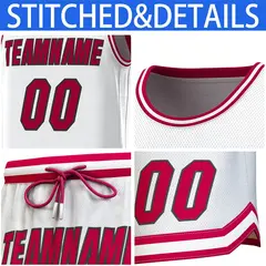 White Crimson-Crimson Classic Sets Basketball Jersey 6
