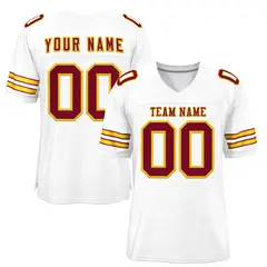 White Crimson-Gold Classic Style Authentic Football Jersey 1