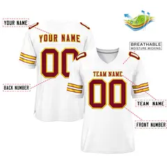 White Crimson-Gold Classic Style Authentic Football Jersey 2