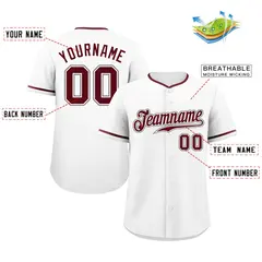 White Crimson-Gray Classic Authentic Baseball Jersey 2