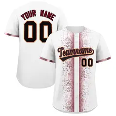 White Crimson Phonetic Rhythm Authentic Baseball Jersey 1
