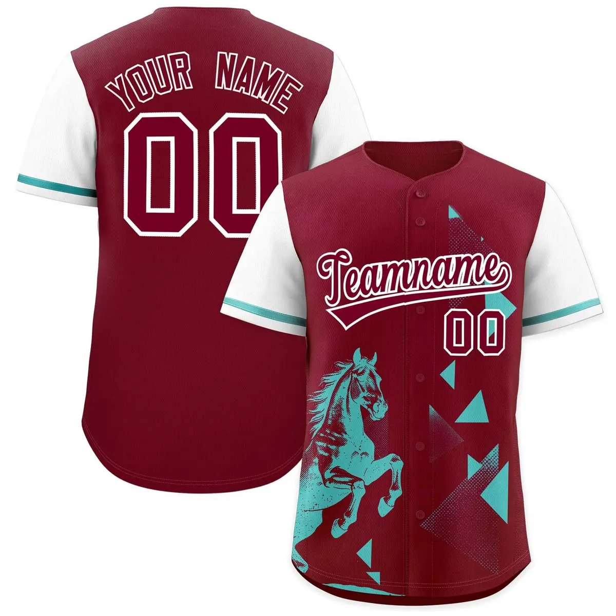 White Crimson Raptor Series Raglan Baseball Jersey