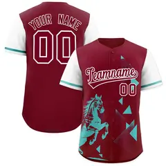 White Crimson Raptor Series Raglan Baseball Jersey