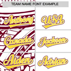 White Crimson Split Tribal Baseball Jersey 3